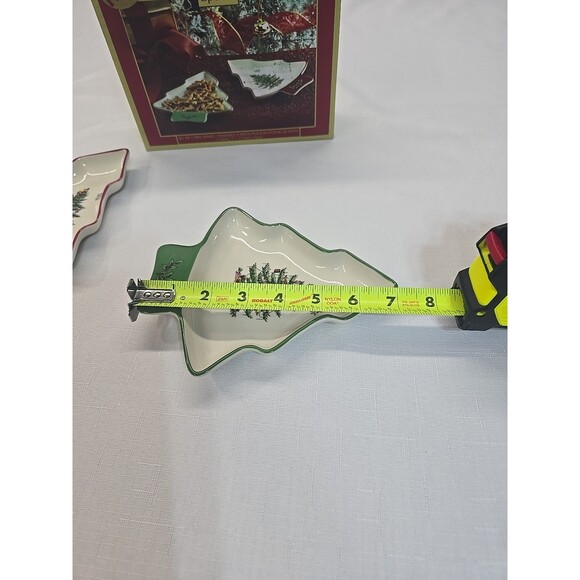 Set of 2 Spode Christmas Tree Shaped Candy NUT Dishes Macy's EXCLUSIVE - Picture 12 of 14